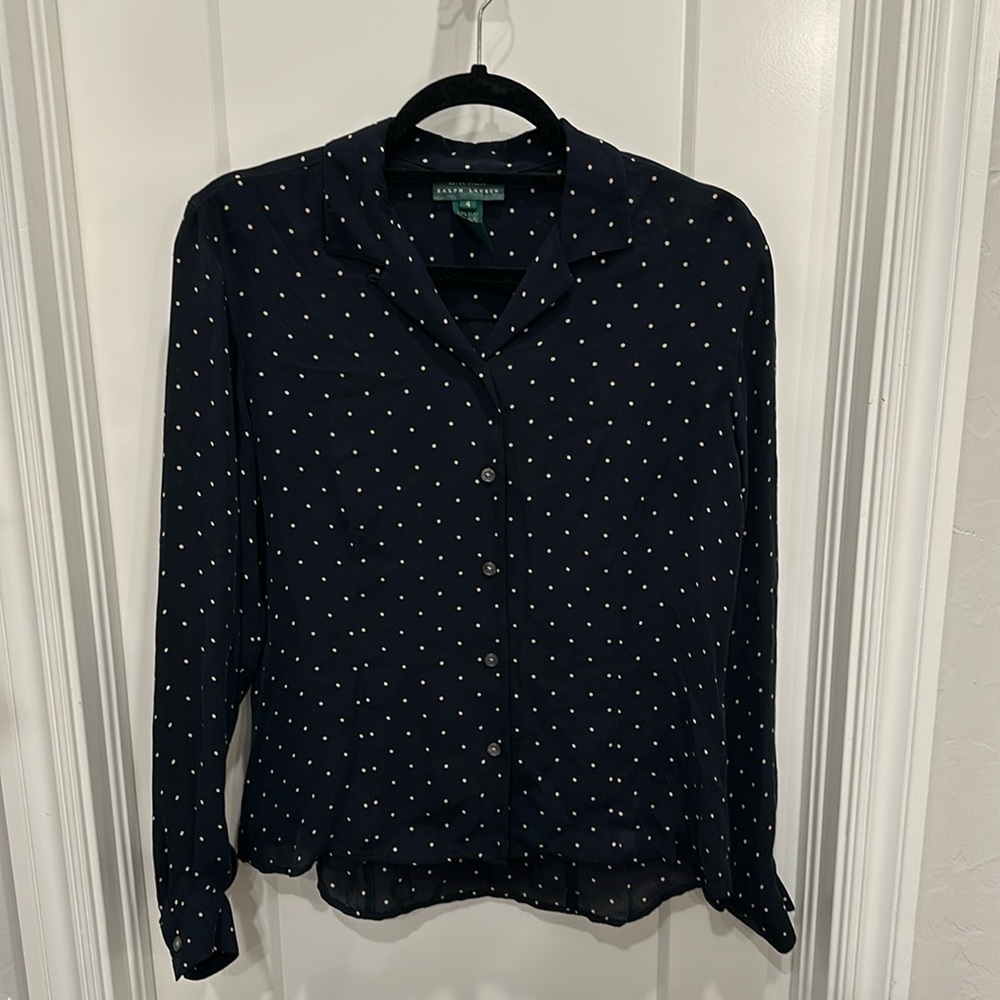 Lauren by Ralph Lauren 100% Silk Blouse Size 4